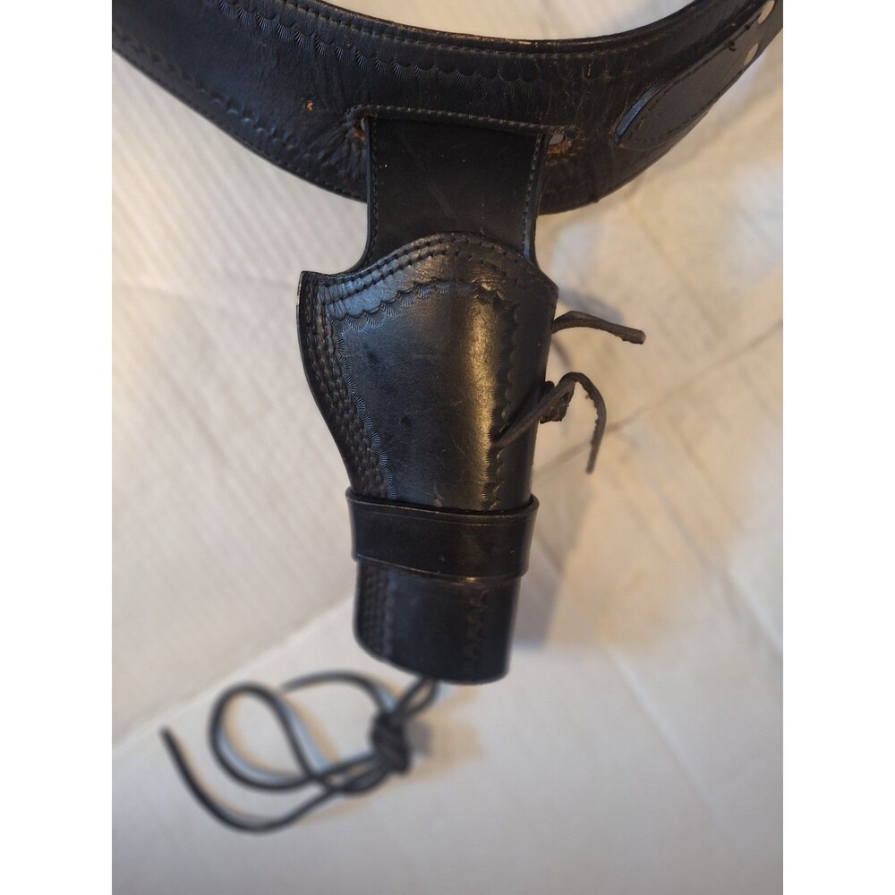 Vtg. American Sales Mfg Co. 44/45 Ammo Black Holster & Belt USA Laredo, TX Small